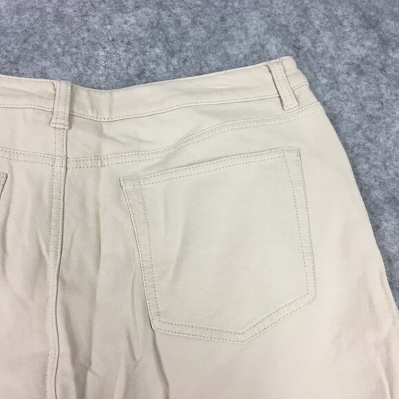 Dream Jeannes Quacker Factory Jeans 10 30 High Rise Bootcut Khaki Stretch Beige - Picture 11 of 13